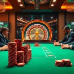 Players engaged in a high-stakes poker game at KJC, showcasing excitement and professional betting strategies.