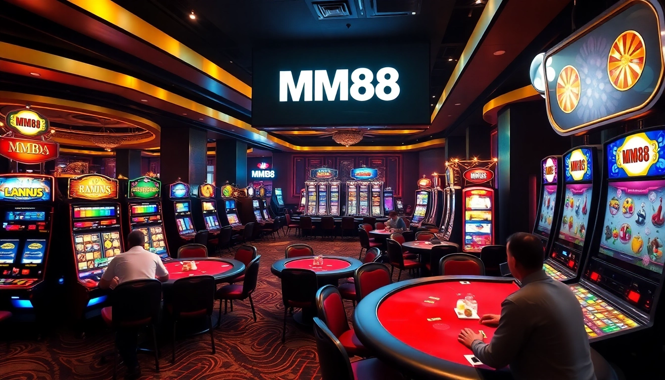 Players engaging with thrilling slot machines at MM88 casino.