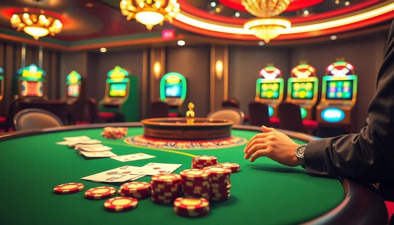 Experience the thrill of a high-stakes game at the 88ii poker table with vibrant chips and cards.