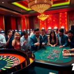 Players enjoying a thrilling game experience at 11win casino with roulette and poker tables.