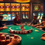 Players enjoying a thrilling game at the BL555 casino table in a vibrant, luxurious setting.