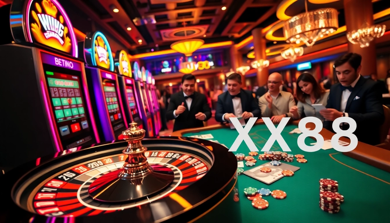 Experience the thrill of gambling with slot machines, roulette, and cards featuring XX88.