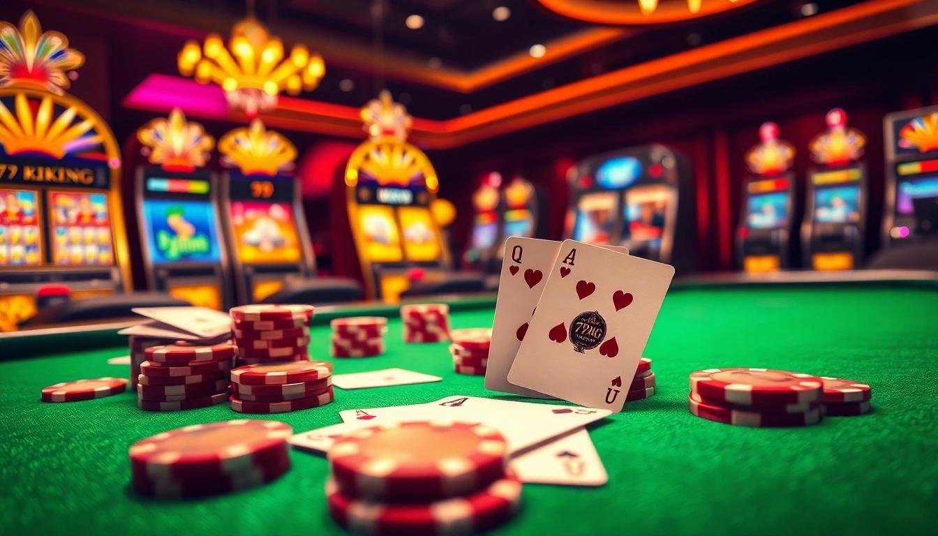 Experience the thrill of winning at 79king with lavish casino tables and vibrant gaming elements.