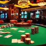 Experience strategic gameplay at https://thabethome.com/ with a vibrant casino scene featuring blackjack, roulette, and slot machines.