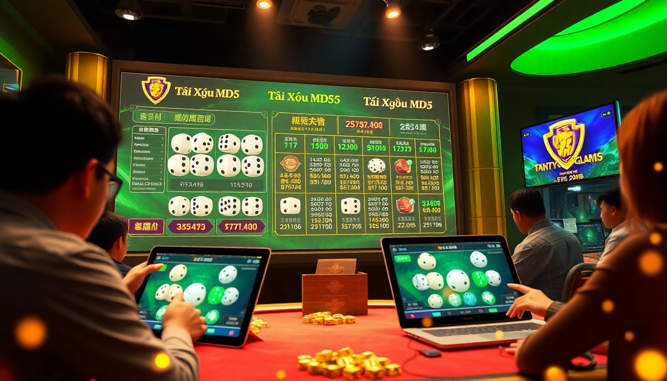 Tài xỉu md5 online gaming interface showcasing immersive experience with players actively engaged.