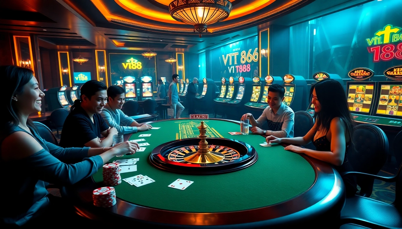 Experience thrilling gameplay at vt88 with casino tables, poker chips, and excitement all around.