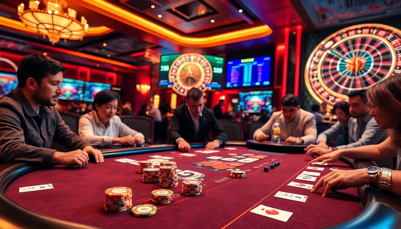 nha cai 13Win players enjoy an exciting poker game with colorful chips and cards