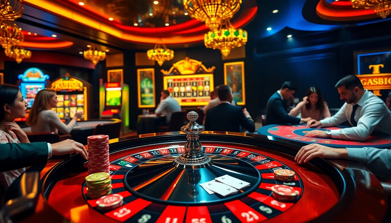 Experience the excitement at gg88.com with vibrant casino gaming scenes filled with poker chips and roulette.