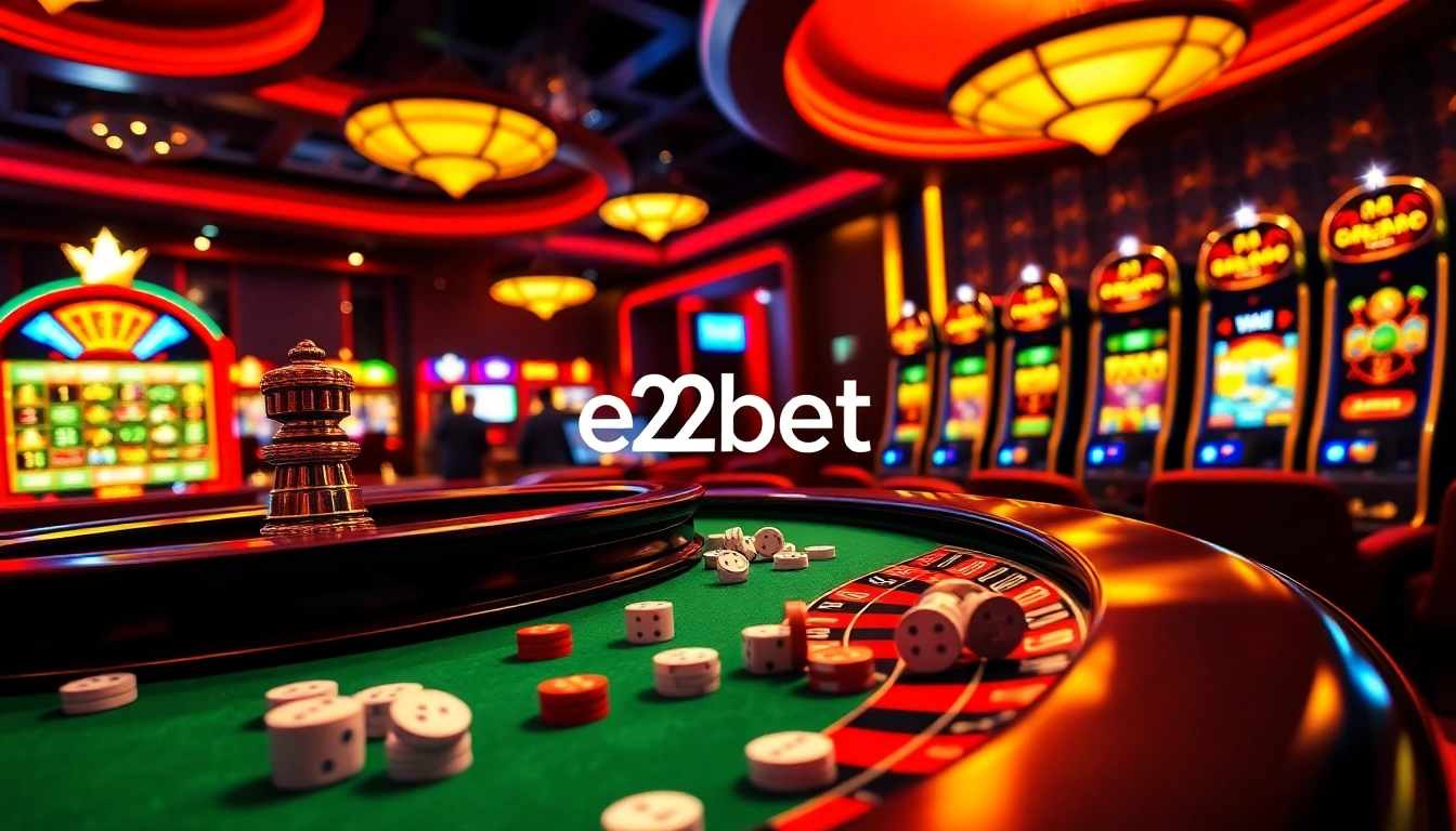 Experience the excitement of e2bet with vibrant casino tables and thrilling games.