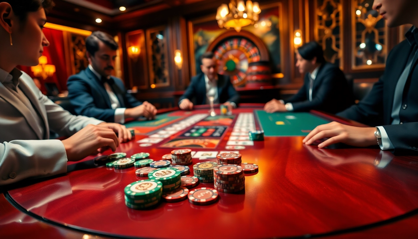High-stakes poker game showcasing strategy and excitement at Trang chủ Vin88 casino.