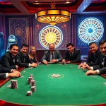 Playing high-stakes poker at Link 56WIN with vibrant chips and luxurious surroundings.