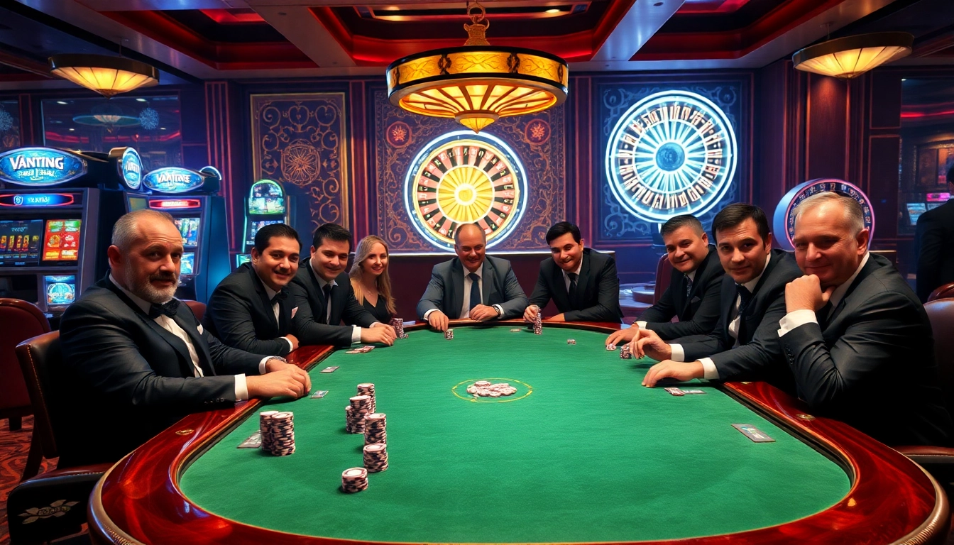 Playing high-stakes poker at Link 56WIN with vibrant chips and luxurious surroundings.