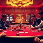 High-stakes poker game at uu88.com with vibrant casino atmosphere and professional players.
