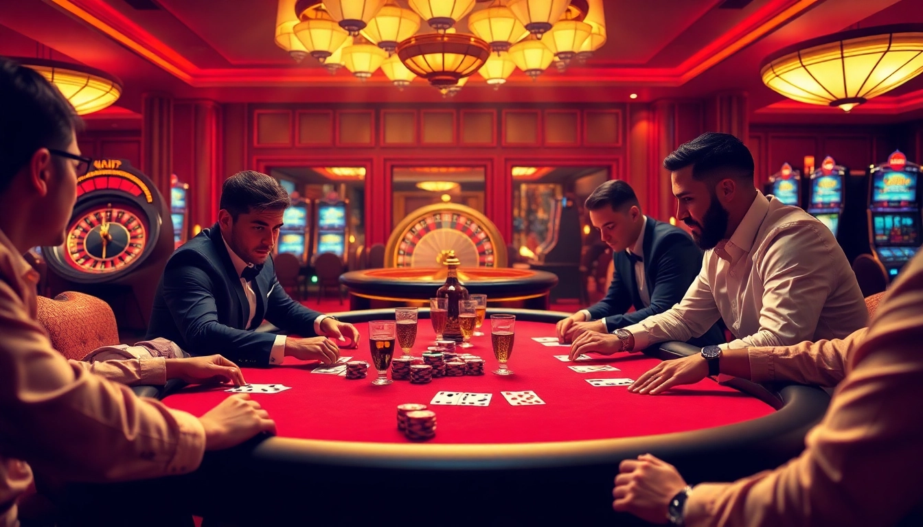 High-stakes poker game at uu88.com with vibrant casino atmosphere and professional players.