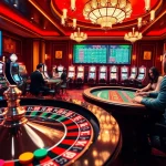 Experience thrilling gameplay at https://vj88vn.com/ with players enjoying a vibrant luxury casino atmosphere.