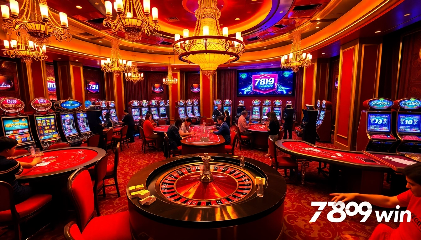 Players enjoying thrilling games at 789win's luxurious casino venue.