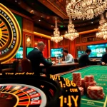 Experience the thrill of gambling with mb66 com, featuring poker chips, cards, and a vibrant roulette wheel.