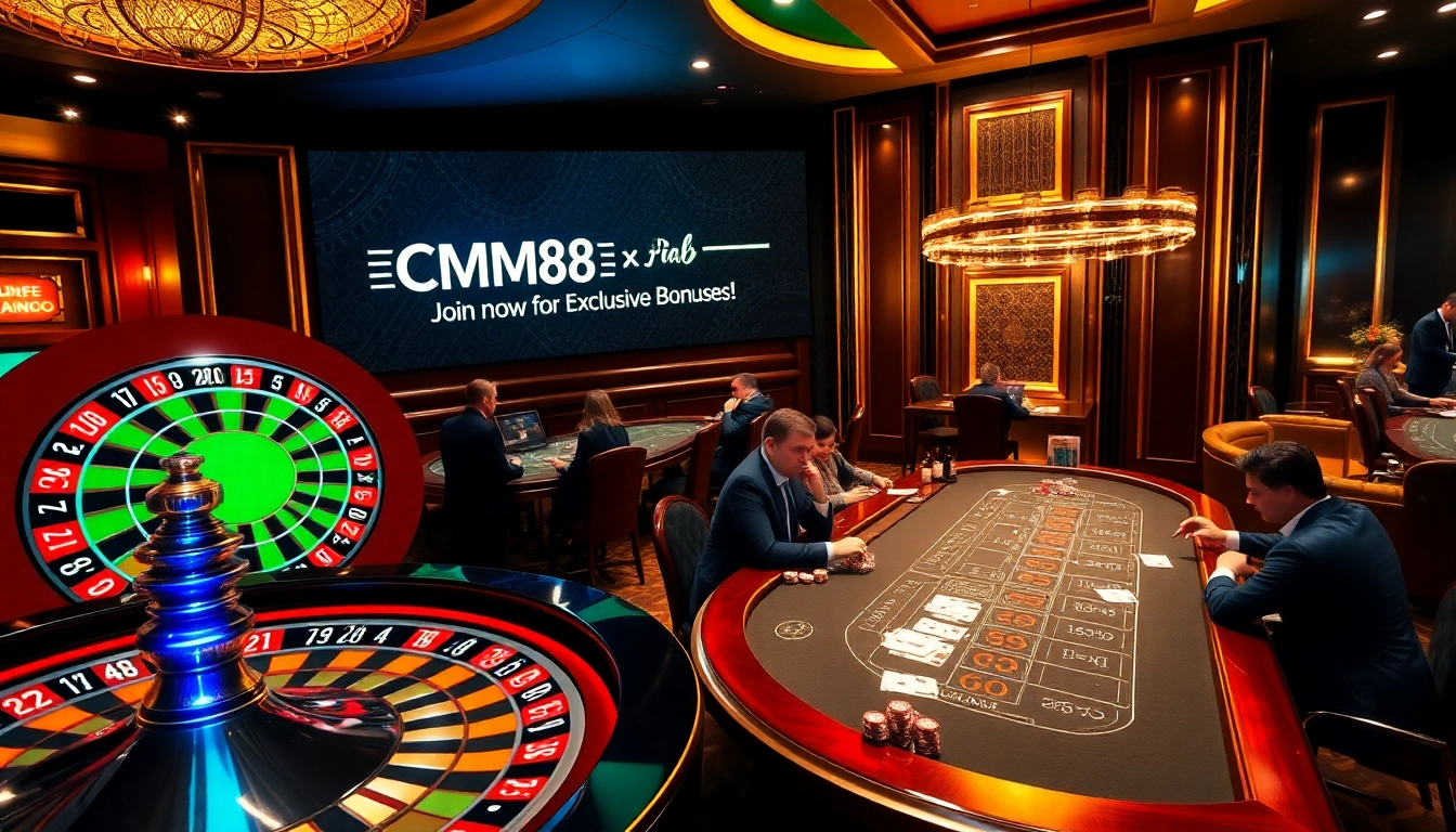 Players engaged in thrilling games at CM88 casino, showcasing excitement and premium betting experiences.