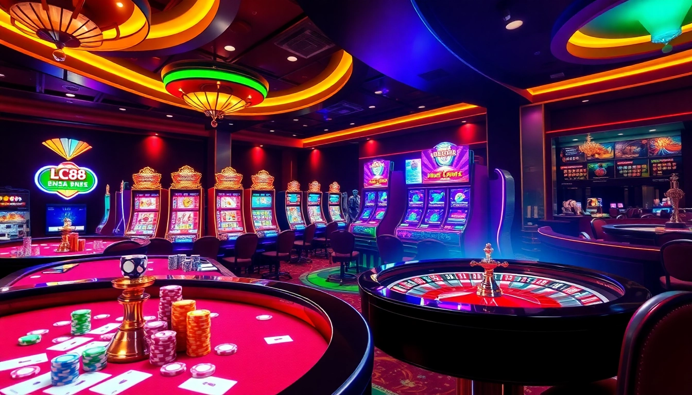 Engaging in dynamic online gameplay at Nhà Cái LC88 casino tables filled with excitement.