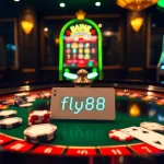 Experience thrilling gameplay at a luxury casino with fly88 elements and engaging visuals.