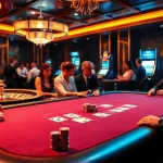 Experience thrilling casino action with X88-themed poker tables and vibrant slot machines.