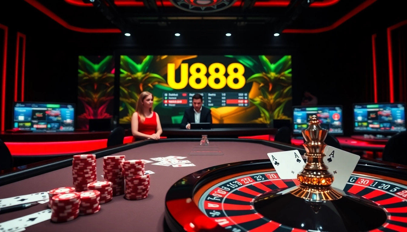 Experience thrilling online betting at U888, with vibrant casino tables and exciting games.