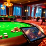Tài xỉu md5 game table showcasing dice and chips in a luxurious casino atmosphere.
