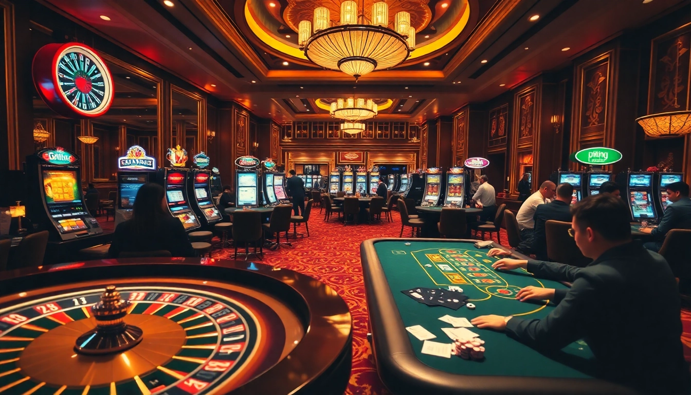 Experience the thrill of high-stakes gambling at an exciting casino showing okking-themed slot machines.