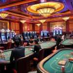 Engaging players strategizing at a table with link 88i branding in a luxurious casino environment.