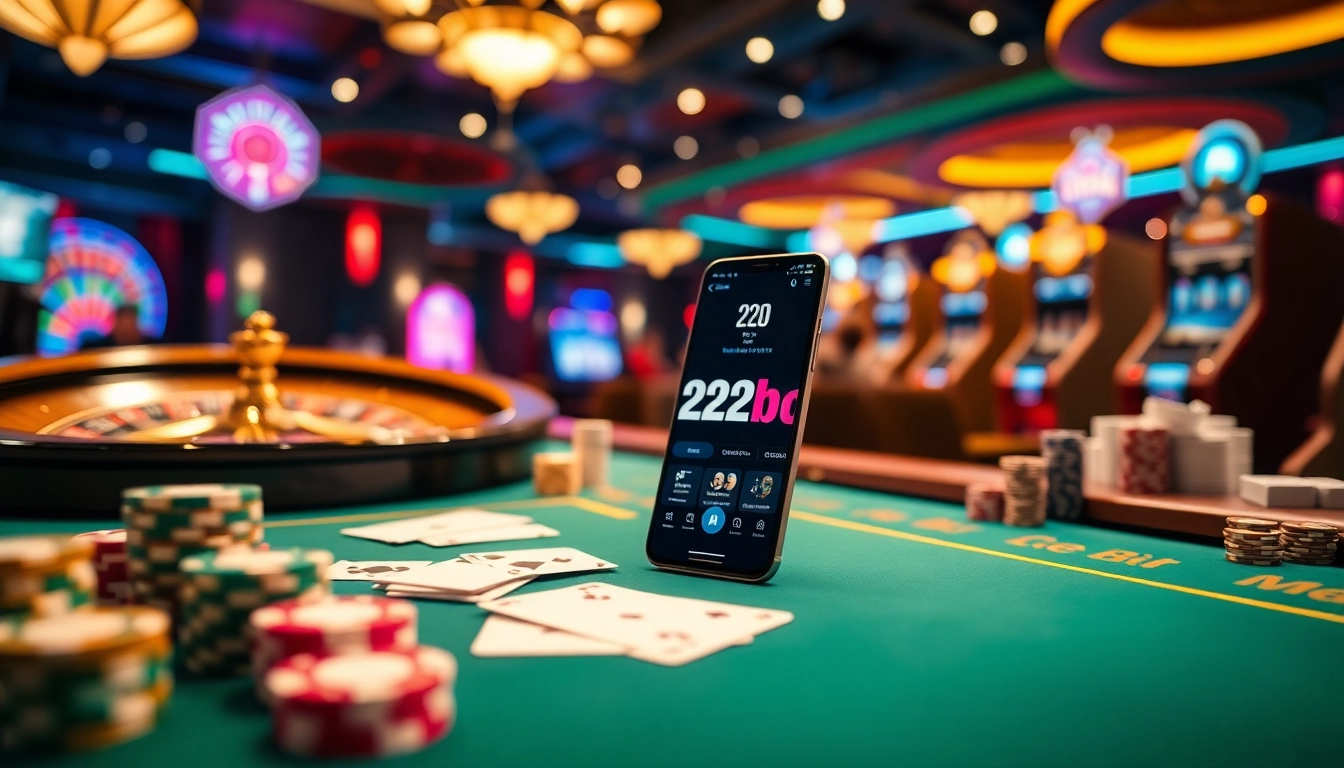 Experience thrilling moments with the 222bd app in a vibrant casino atmosphere.