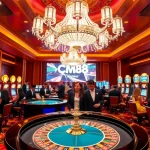 Experience the excitement of cm88 in a luxurious casino setting with roulette and slot machines.