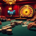 Experience thrilling gambling with dh88 poker chips and cards at an elegant casino table.
