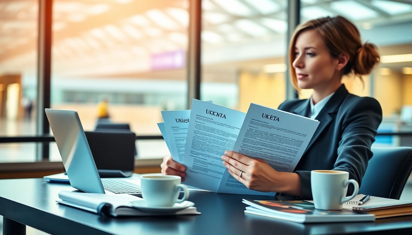 Complete your uk eta online application with confidence at a stylish workspace.