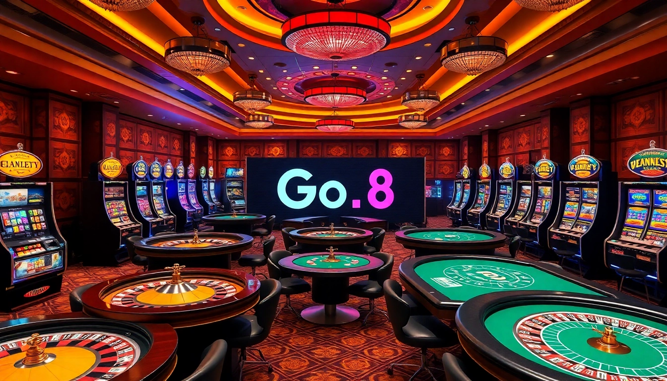 Go8 offers roulette and poker action in a vibrant casino ambiance with luxurious tables.