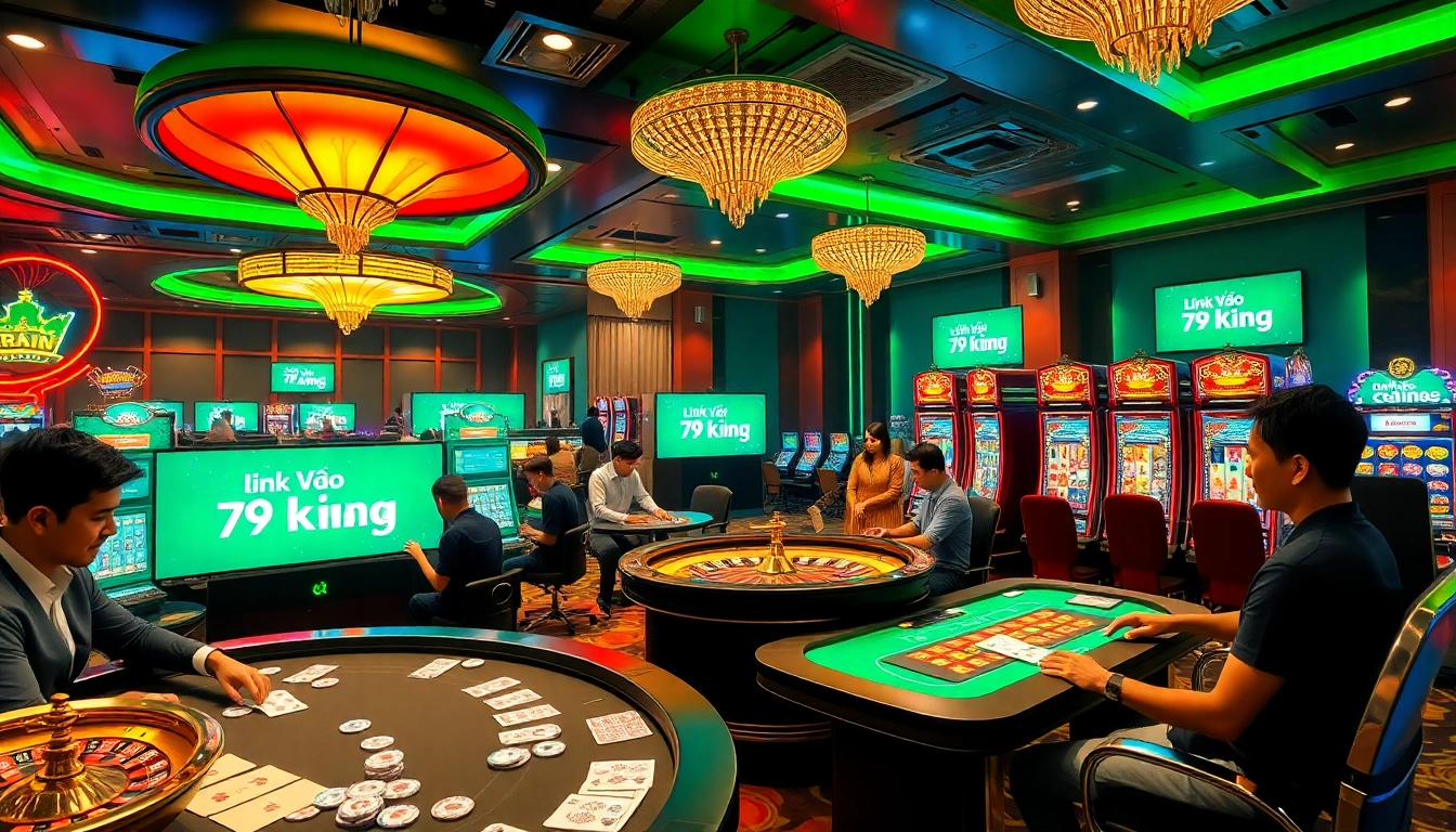 Experience the thrill of live casino gaming with Link Vào 79King – vibrant games and luxurious setting.