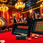 Join the excitement at MM88 as players enjoy vibrant casino games with poker chips and roulette.