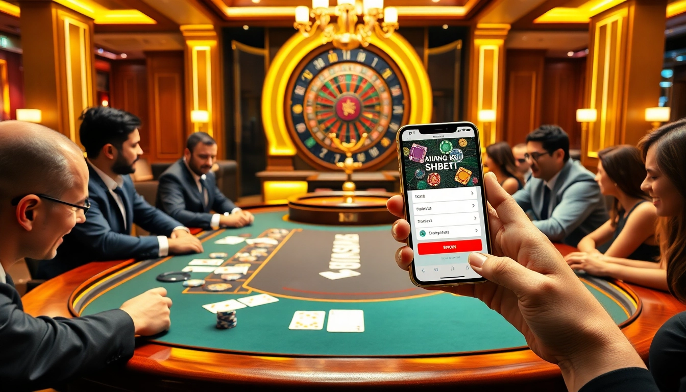 Registering with SHBET at a luxurious casino table while strategizing bets