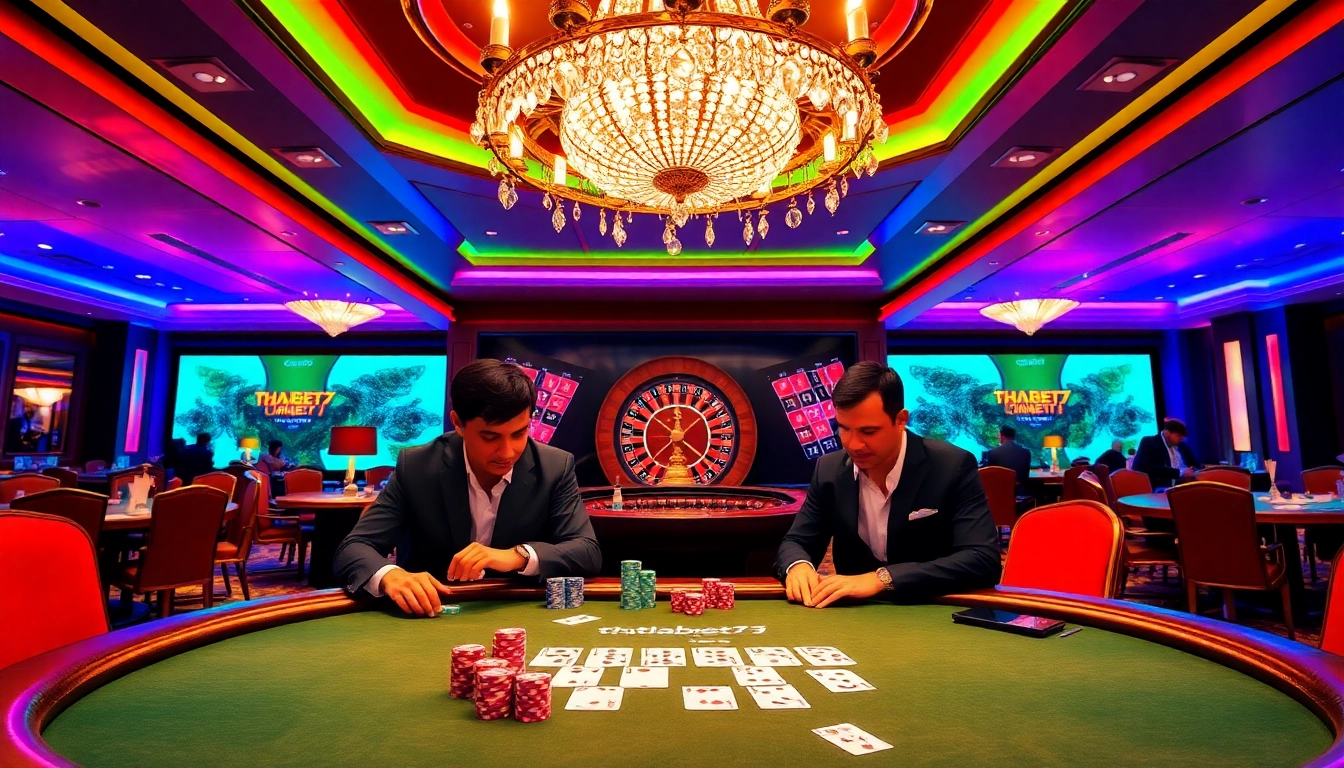 Experience high-stakes poker at thabet77, where professional players engage in thrilling actions.