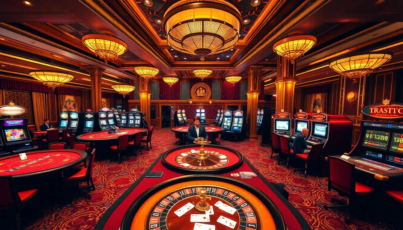 Engaging players in a luxurious casino setting at https://uu88games.com/ with roulette, poker, and slot machines.
