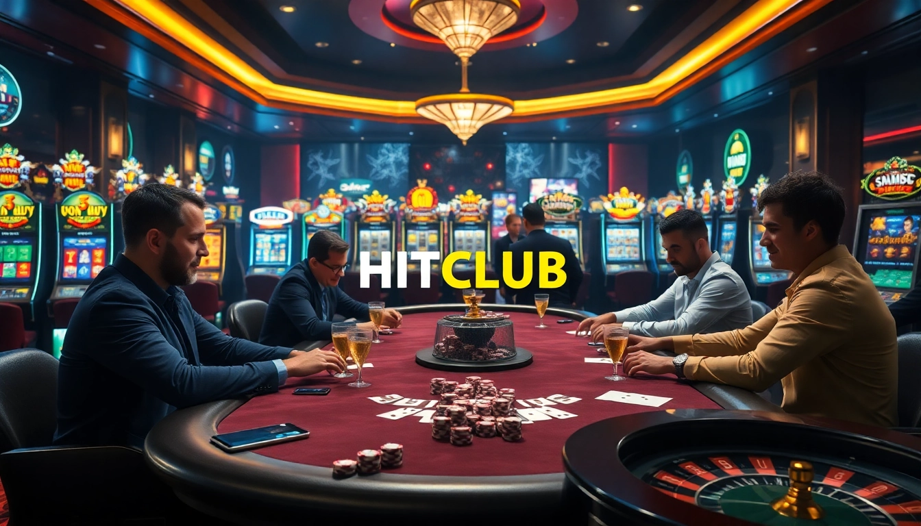 Join the excitement at HITCLUB with thrilling poker action and vibrant casino visuals.