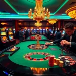 Experience the thrill of CM88 casino gaming with a luxurious table, roulette wheel, and vibrant chips.