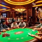 Experience the excitement of MM88 with a vibrant poker game scene featuring colorful chips and a roulette wheel.