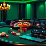 Experience excitement with Go99 at a luxurious casino poker table with vibrant chips and roulette.
