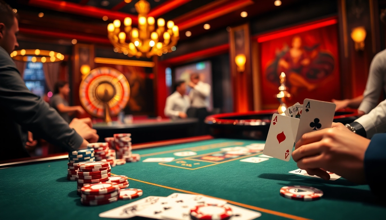 Experience the thrill of nhà cái uy tín 789P at an upscale casino table setting.