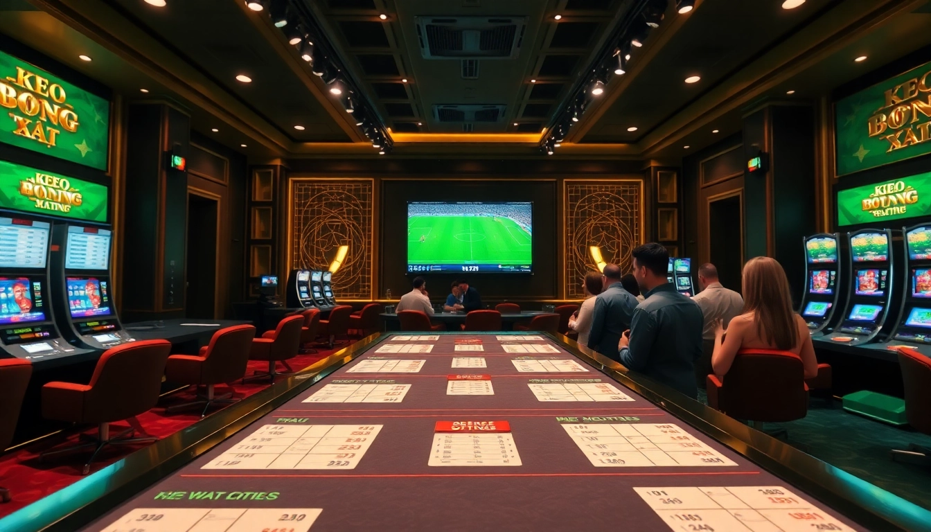 Place your bets on Kèo Bóng Đá at a luxurious casino with vibrant sports betting.