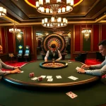 Engaged players strategizing at a poker table in a vibrant casino atmosphere designed for https://bl555.design/.