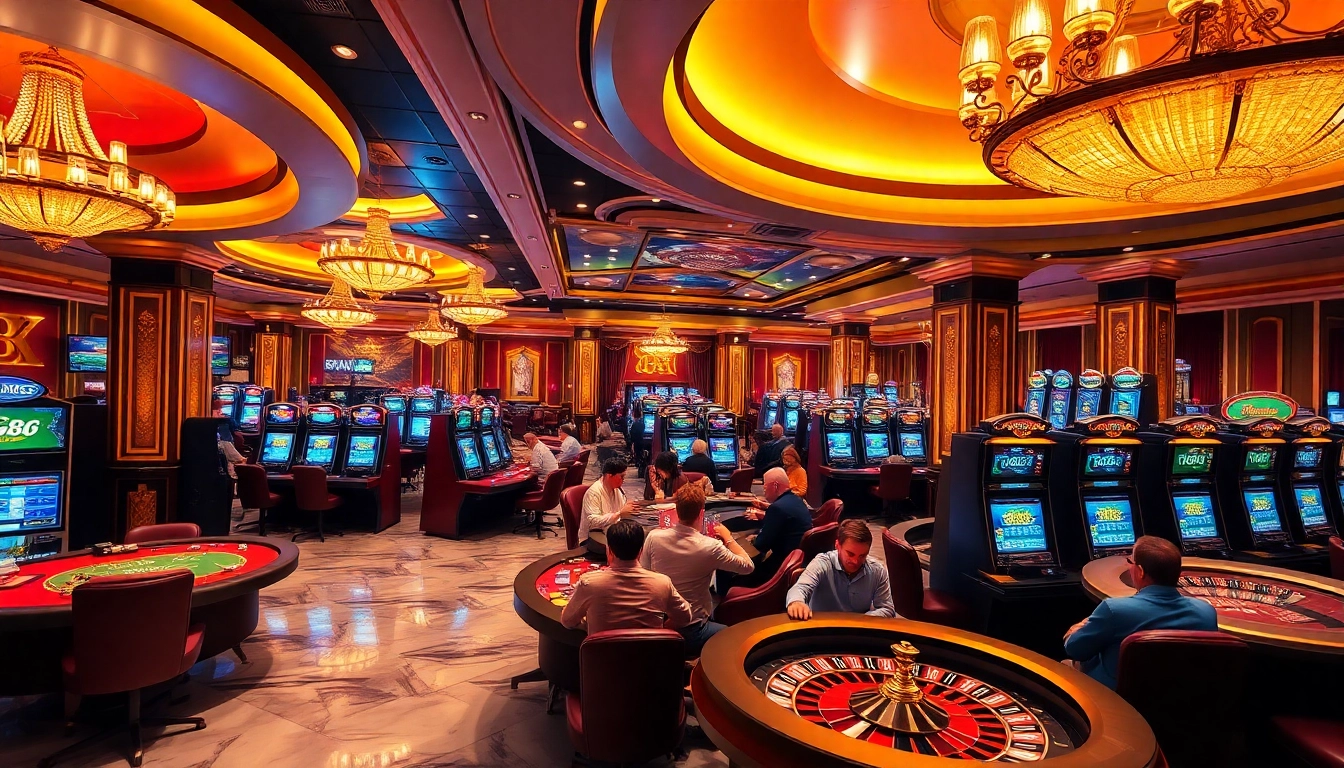 Engaged players enjoying games at Tg88.com casino with vibrant tables and betting action.