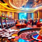 Experience the excitement of casino gaming at Luckywin with vibrant slot machines and poker chips.