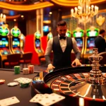 Experience the thrill of Luck8's casino games with vibrant tables and engaging dealers.