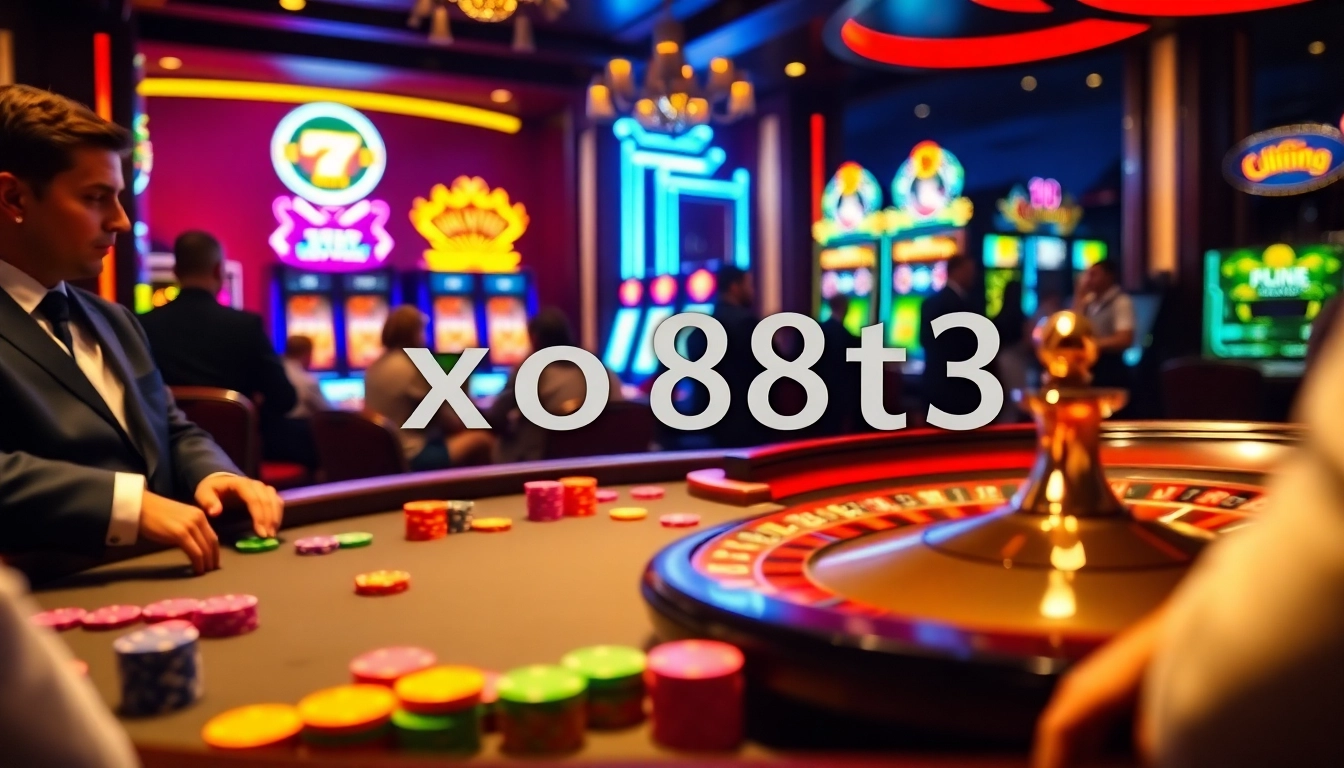 Experience high-stakes poker action at an elegant table showcasing xo88t3 betting strategies.